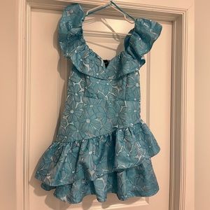 Pants Store Blue Flower ruffle dress!!